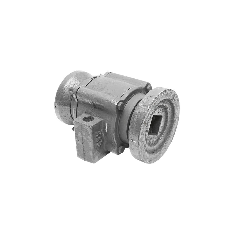 Gruppo cuscinetto per disco assemblato con cuscinetti 32015 e semiboccole – foro quadro da 40 mm – interasse fori 165 mm.