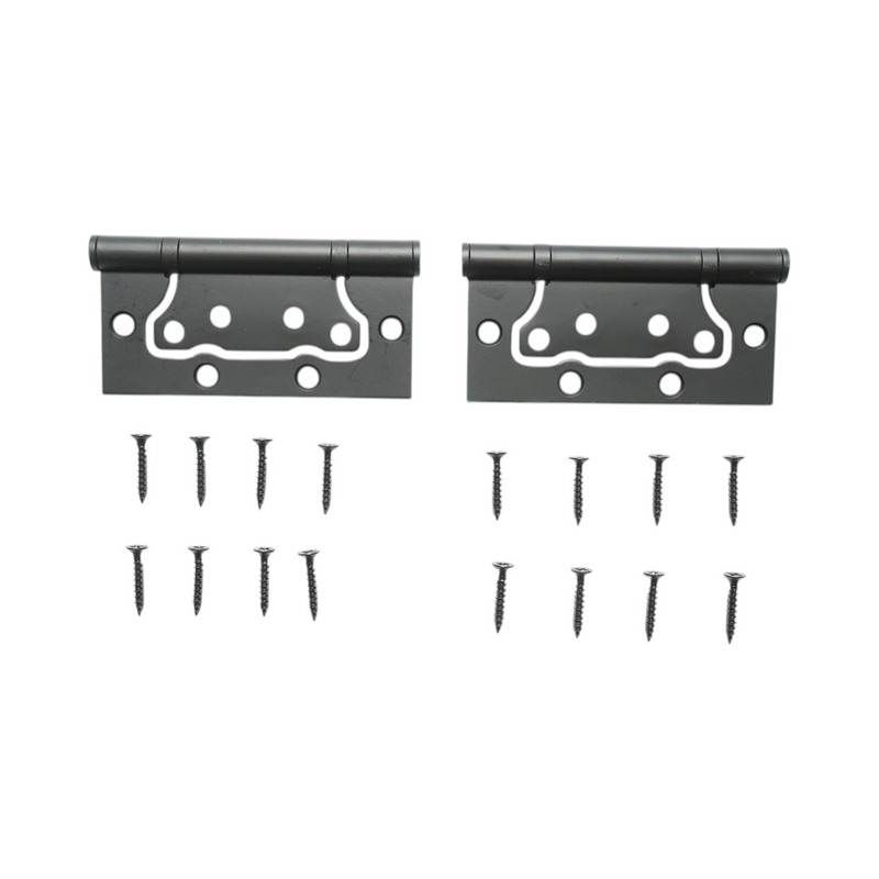 Set di 2 cerniere per mobili complanari a farfalla, 100x50 mm, acciaio nero, viti incluse