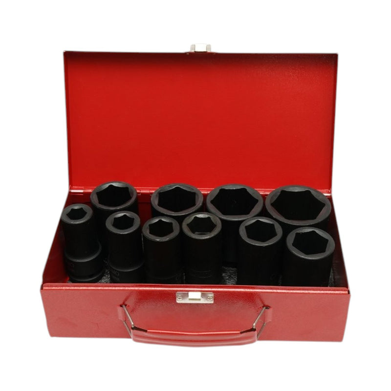 Set di 10 bussole a impatto lunghe, 17–46 mm, attacco 3/4", Cr-Mo Breckner Germany