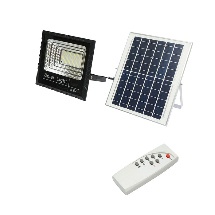 Proiettore led 100W con pannello solare 15W, batteria 1800mAh e telecomando IP67