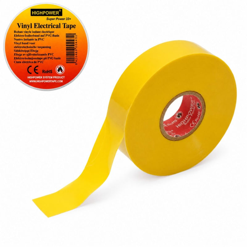 Nastro isolante in vinile giallo Premium Super Power 33+ HighPower 19 mm x 20 m
