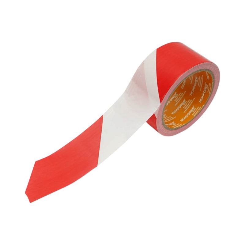 Nastro di segnalazione e avvertenza HighPower in PE, rosso-bianco, 50 mm x 100 m