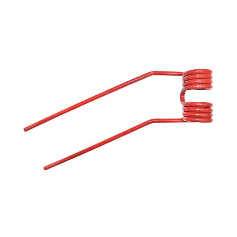 Dente elastico sinistro per ranghinatore, 105x370x9 mm, rosso (Fella)