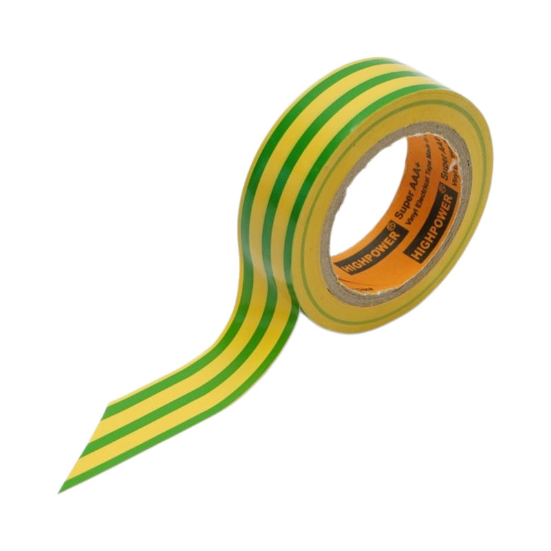 Nastro isolante in vinile giallo-verde 19 mm x 9 m – Ignifugo, alta qualità (AAA+)
