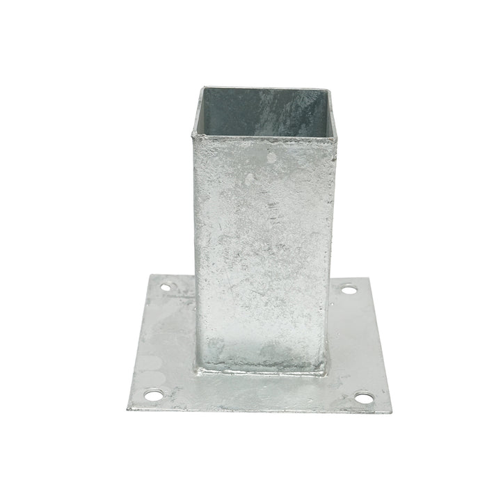 Supporto per palo applicato, fissaggio con viti 71x71x150, acciaio zincato, galvanizzato