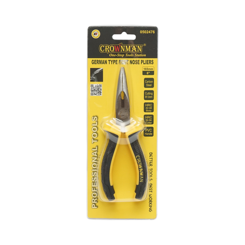 Pinza universale professionale a becchi piegati da 165 mm (Cr-V) – Crownman