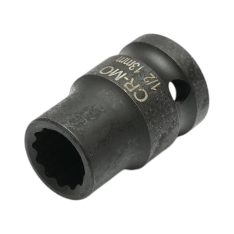 Bussola a impatto bi-esagonale da 13 mm, lunghezza 38 mm, attacco quadro da 1/2", acciaio Cr-Mo Breckner Germany