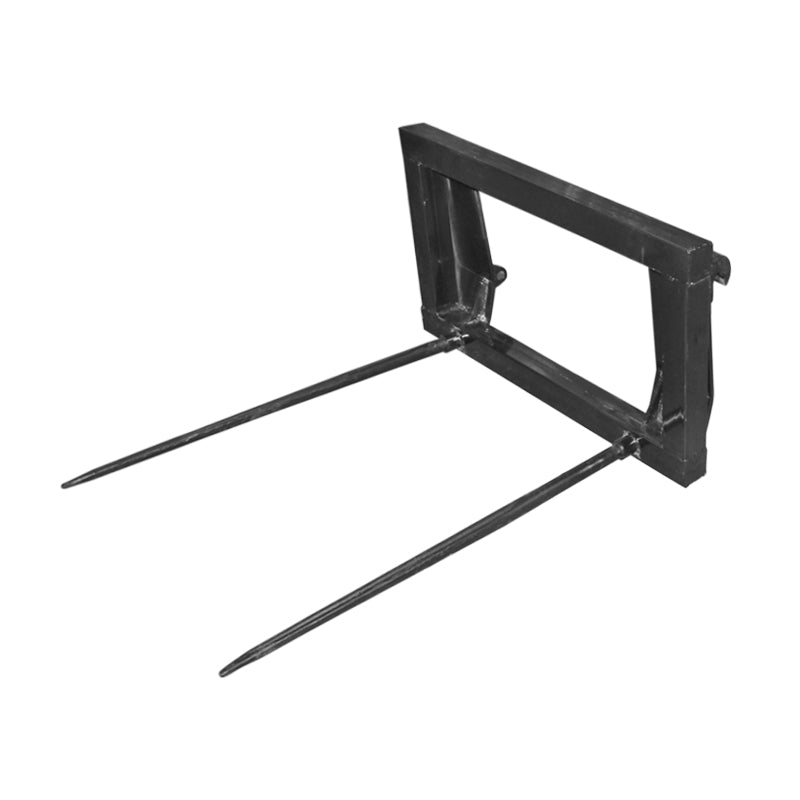 Forca per balle con denti da 110 cm, interasse tra i denti di 75 cm, carico massimo 220 kg.
