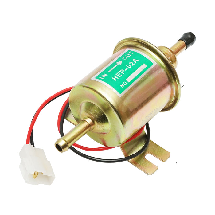 Pompa elettrica universale per carburante con filtro incorporato, 12V, L=145mm, fi 8mm per diesel/benzina OEM HEP-02A