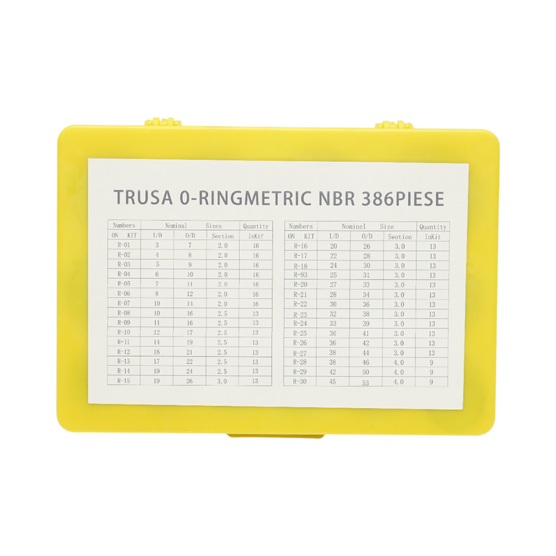 Kit di O-ring in NBR (misure metriche), 386 pezzi