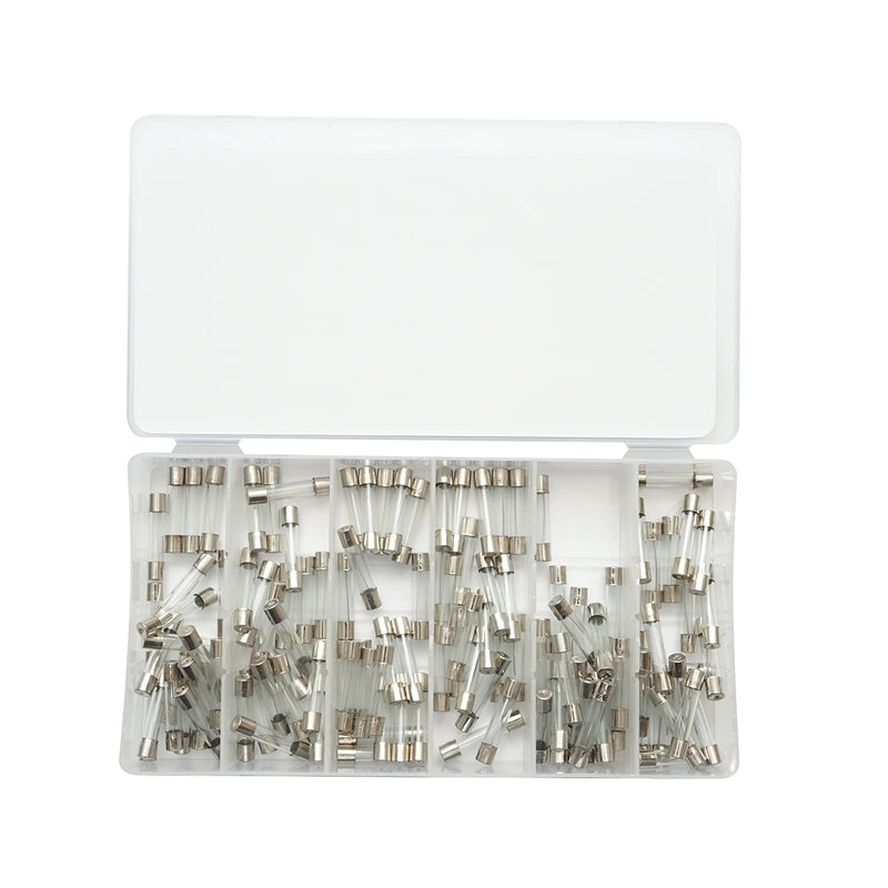 Kit di fusibili cilindrici in vetro (5–30 A), 120 pezzi