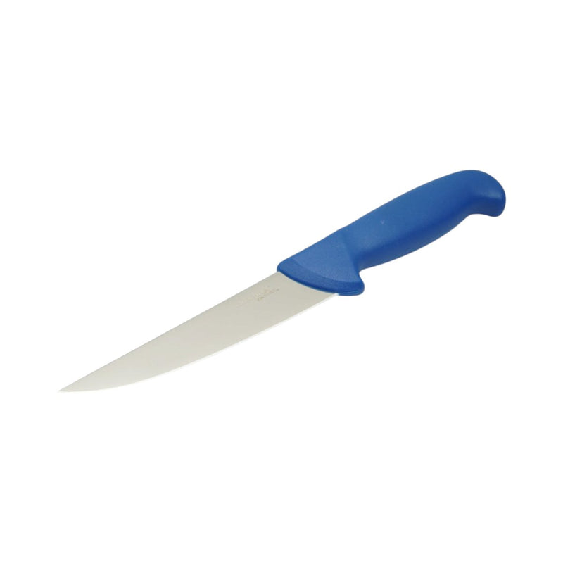 Coltello professionale da macelleria e macellazione (lama da 15 cm), lama in acciaio 5Cr15MoV, manico in nylon blu Breckner Germany