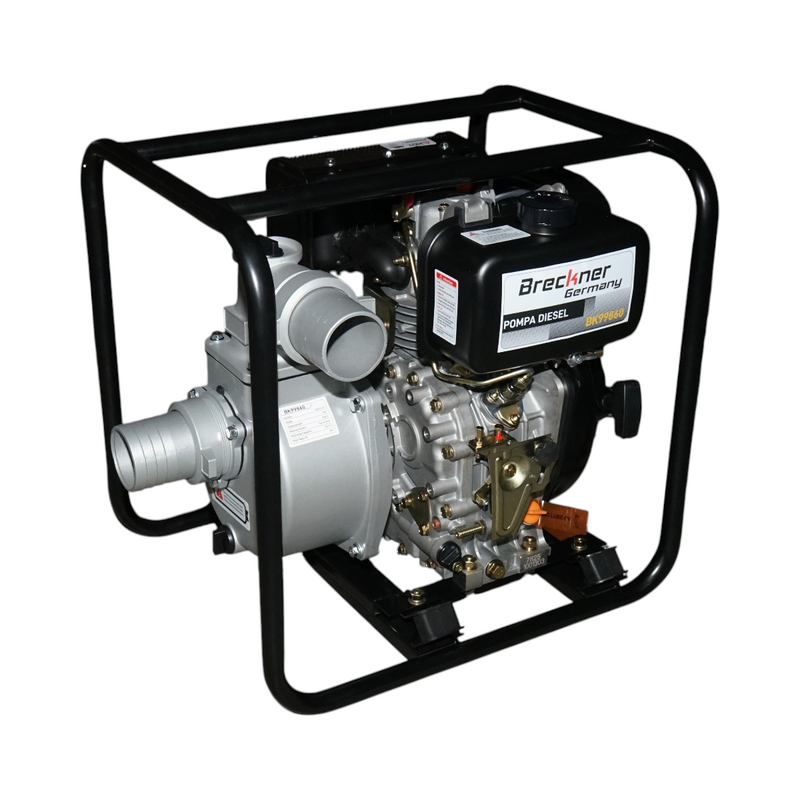 Motopompa diesel da 7 CV, 3 pollici, portata 60 m³/h, profondità di aspirazione 13 m, prevalenza 26 m Breckner Germany