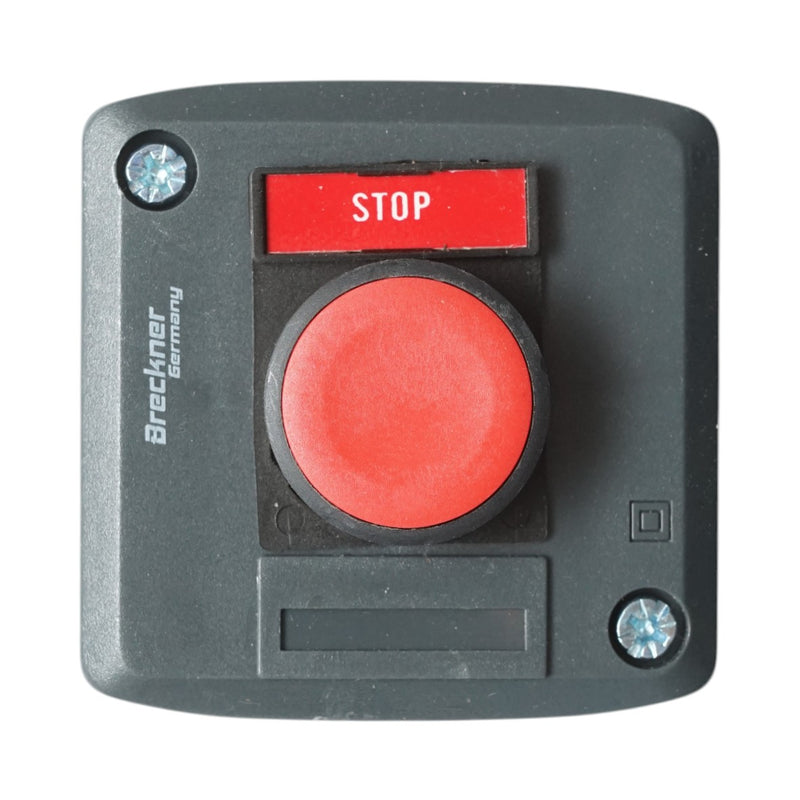Custodia per pulsante di comando STOP rosso a funzionamento momentaneo, 1NC Breckner Germany