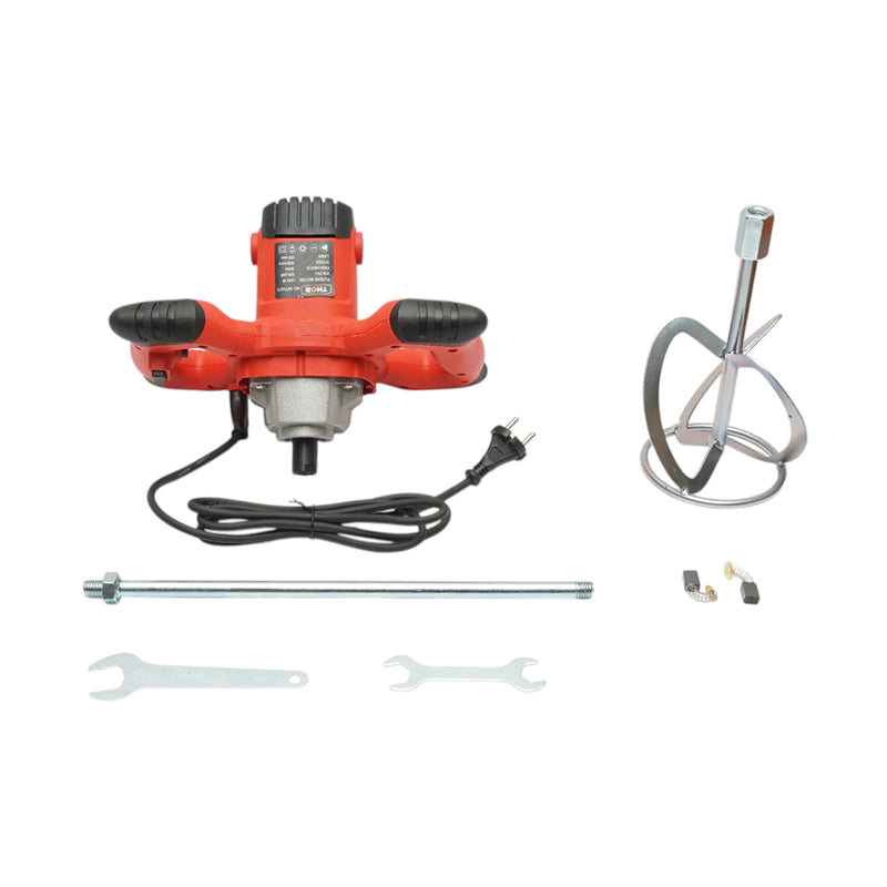 Miscelatore elettrico con agitatore 1400W, 220V, 6 velocità 0-800 giri/min, pala da 120 mm, M14 per adesivi, vernici, malta THOR