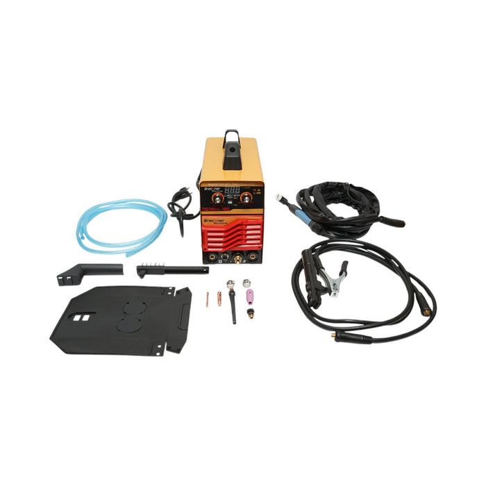 Saldatrice inverter 180A TIG/MMA, 220V con display digitale, tecnologia IGBT Breckner Germany