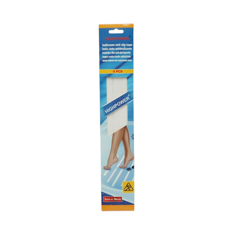 Striscia antiscivolo autoadesiva trasparente HighPower 20x380 mm (set da 6 pezzi)