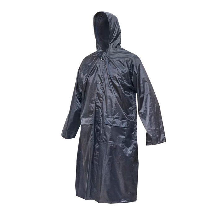 Mantella con cappuccio impermeabile taglia XXL in poliestere con membrana in PVC, aperture di ventilazione, 2 tasche e cerniera, blu navy Breckner Germany