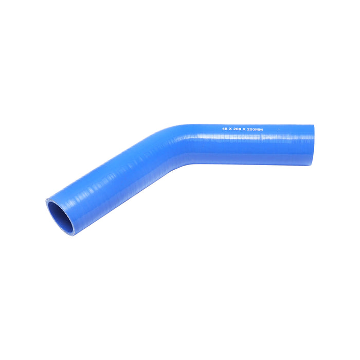 Tubo curvato in silicone a 45 gradi con inserto in tessuto, dimensioni 48x200x200 mm