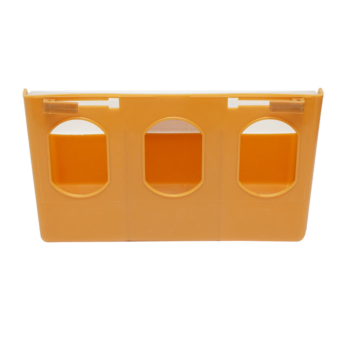 Mangiatoia ribaltabile in plastica per piccioni, con 3 scomparti, dimensioni 25x9x14cm