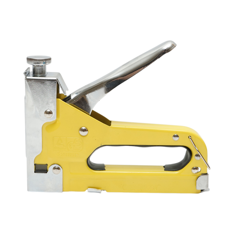 Graffatrice manuale regolabile 3-in-1 Crownman per tappezzeria (punti a C 4–14 mm, punti a U 10–12 mm, punti a T 10–14 mm), set da 300 punti incluso.
