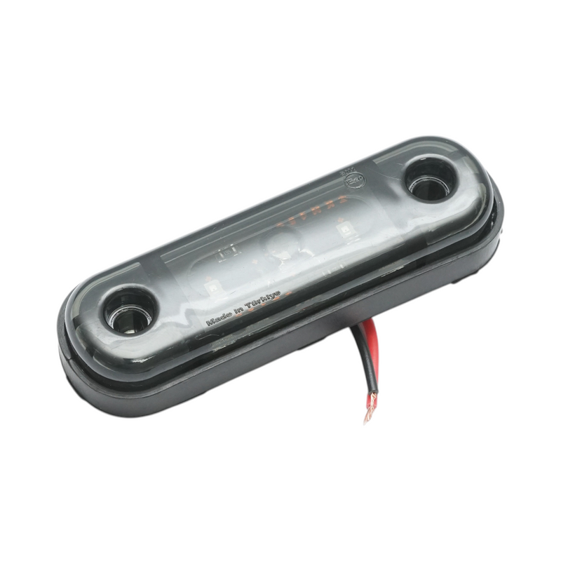 Luce di ingombro laterale a LED ovale 12V-24V, rosso fumé, 3 LED, 87x28x13,5 mm Breckner Germany