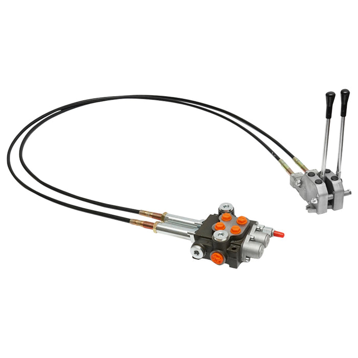 DISTRIBUTORE OLEODINAMICO con 2 leve, lunghezza cavo 2,5 m pressione 250 bar portata 40 l/min