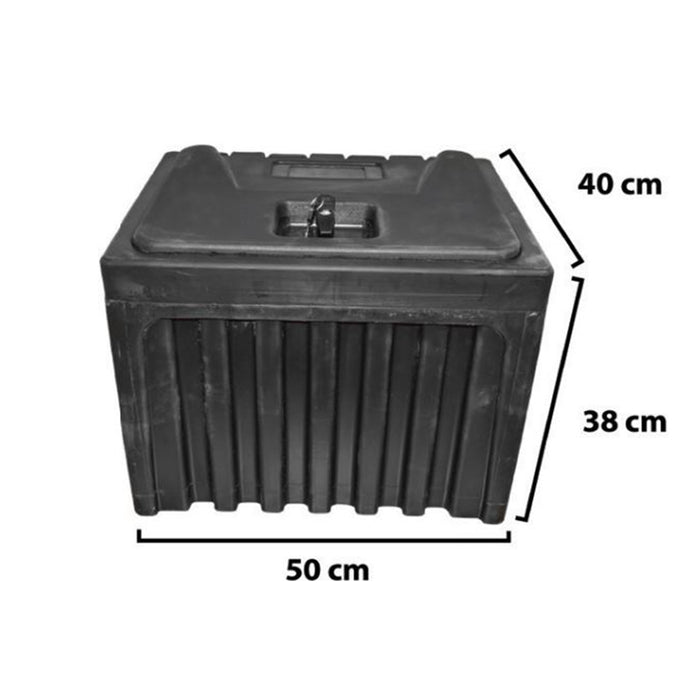 Cassetta per attrezzi senza supporto, in plastica nera 380x400x500 mm