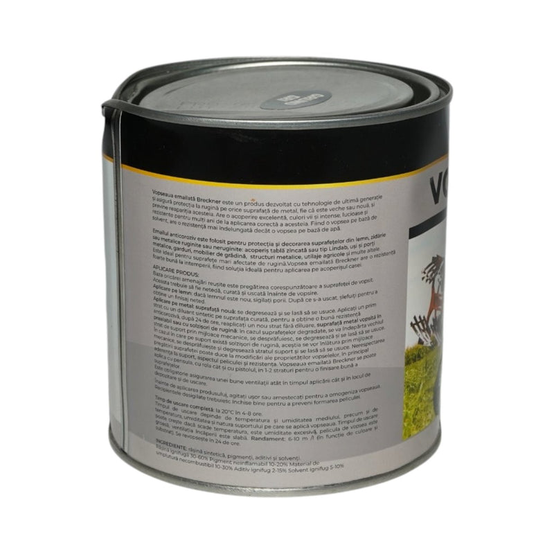 Smalto anticorrosivo 3 in 1 a base solvente (primer grigio), applicabile direttamente sulla ruggine, per interni ed esterni, 1 L Breckner Germany