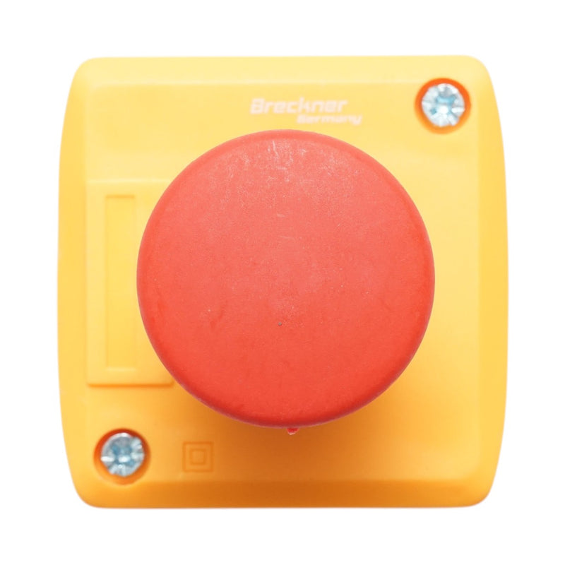 Custodia per pulsante di arresto di emergenza rosso a fungo con sblocco a rotazione, 1NO, 40 mm Breckner Germany