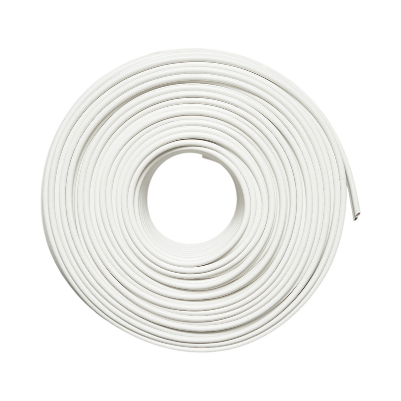 Cavo coassiale RG59 per videosorveglianza, con conduttori in rame siamese + alimentazione, 2x0,75 mm CCA, 75 Ohm, PVC bianco, 100 m/rotolo