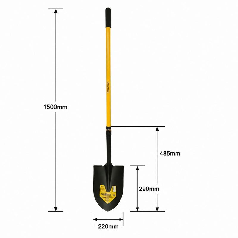 Vanga a punta Crownman (220x290x1500 mm) con manico in fibra di vetro