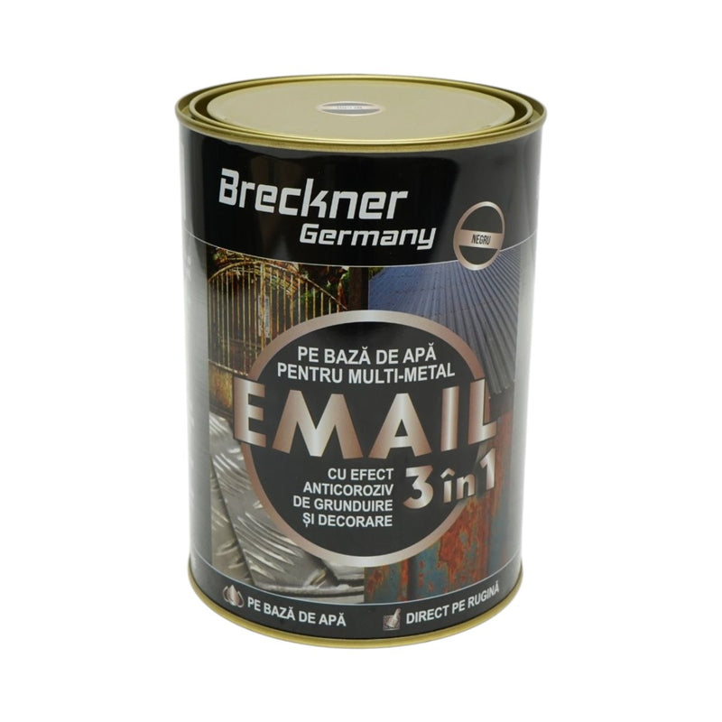 Smalto anticorrosivo nero 3 in 1 per metalli, applicabile direttamente sulla ruggine, a base d'acqua, 2 kg Breckner Germany