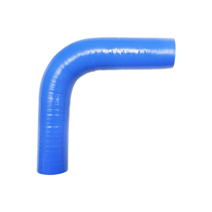 Tubo curvato in silicone a 90 gradi con inserto in tessuto, dimensioni 45x200x200 mm