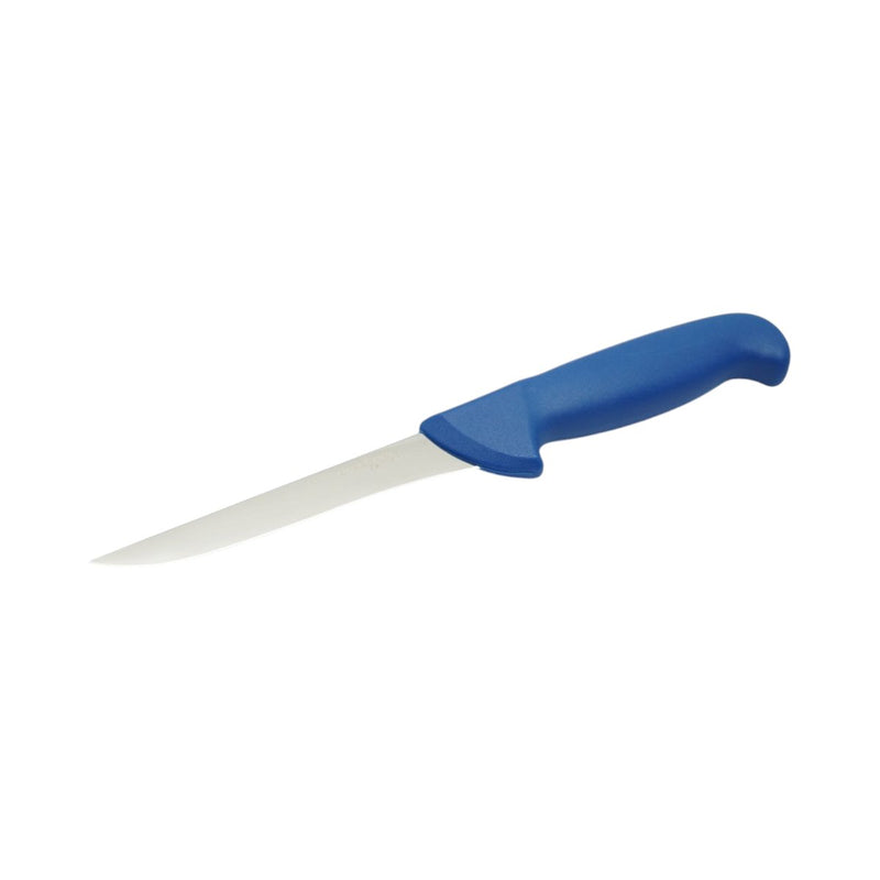 Coltello professionale stretto per disosso da 13 cm, lama in acciaio 5Cr15MoV, manico in nylon blu Breckner Germany