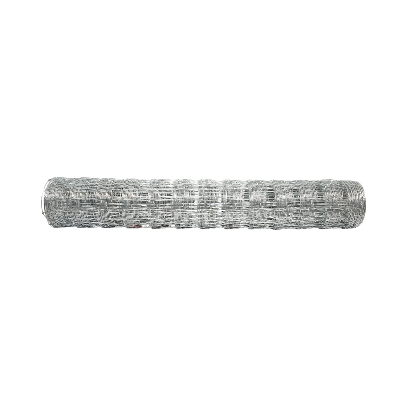 Rotolo di rete metallica zincata a maglia annodata (120 cm x 30 m, diametro filo 2 mm) per recinzioni