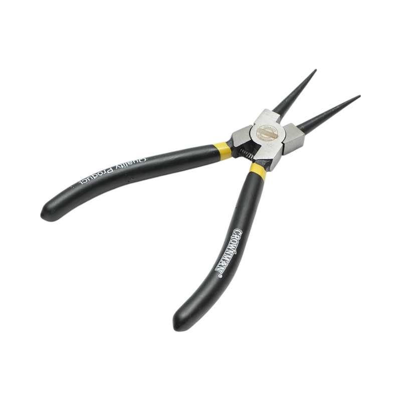 Pinza di sicurezza Crownman professionale da 180 mm con punta dritta e chiusura interna.