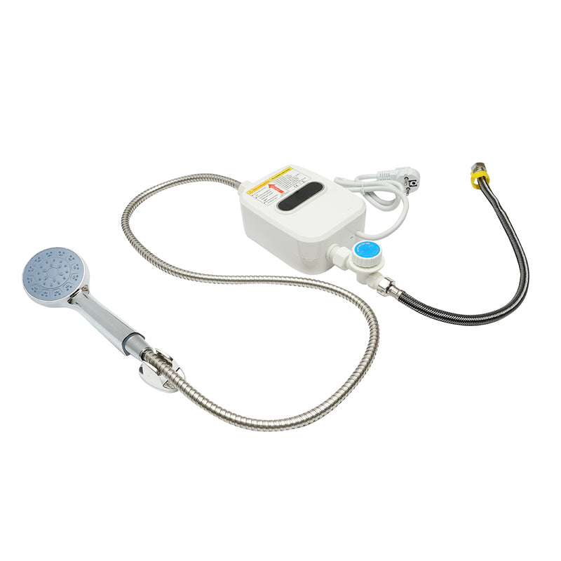 Scaldacqua elettrico istantaneo con doccetta, 220 V, 3500 W, display digitale (30–60 °C), IPX4