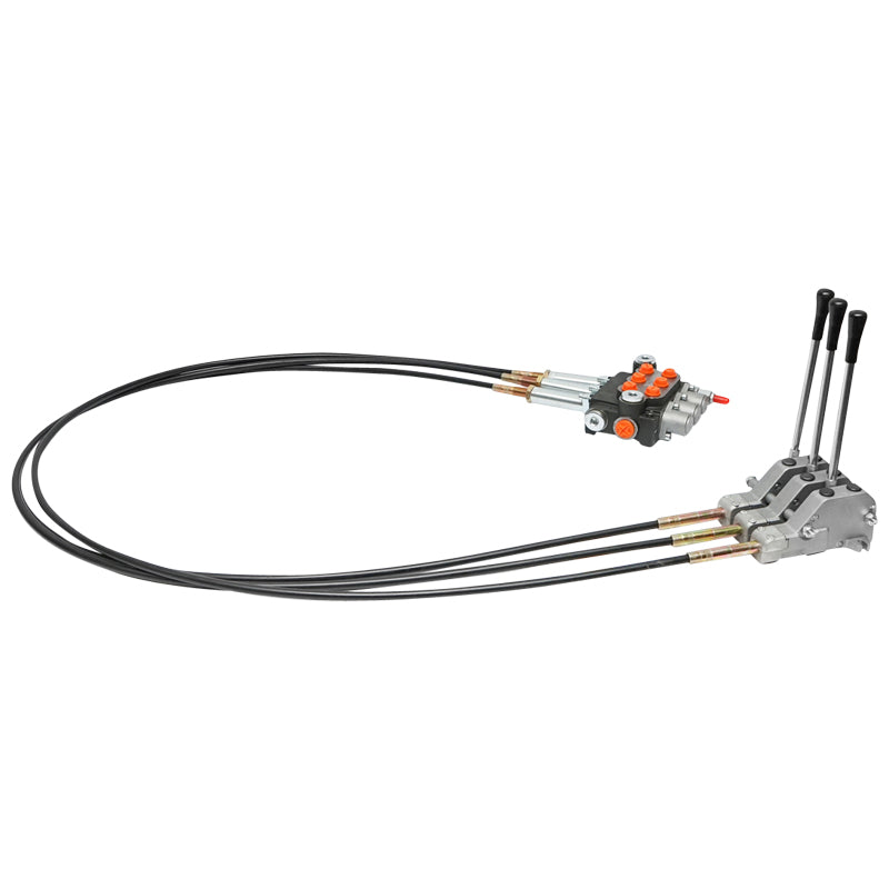 Distributore idraulico a 3 leve, lunghezza cavo 2 m, pressione 250 bar, portata 40 L/min Breckner Germany