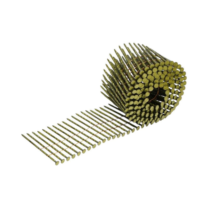 Set di 4.500 chiodi in bobina a gambo anulare per edilizia (2,8x80 mm): 225 chiodi/bobina, 20 bobine/scatola.