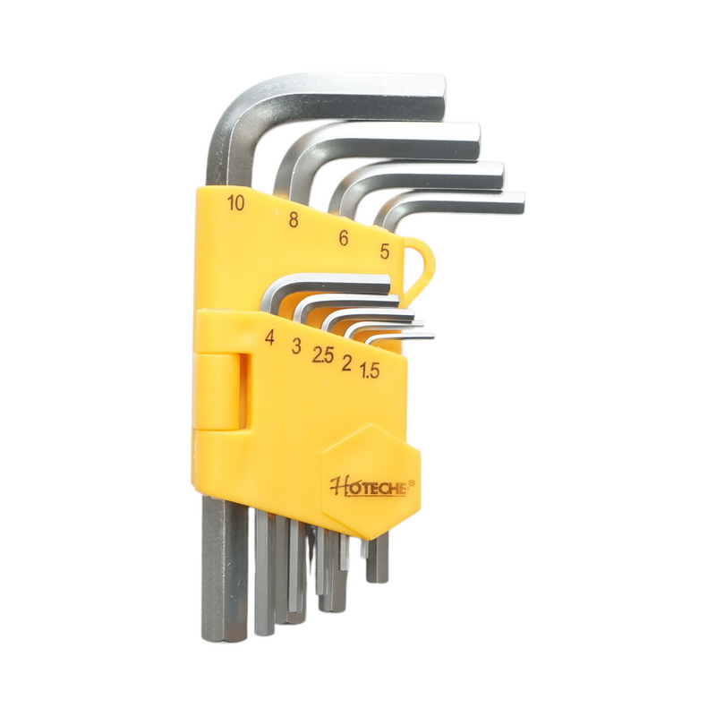 Set di 9 chiavi a brugola esagonali corte 1,5-10 mm Cr-V Hotech