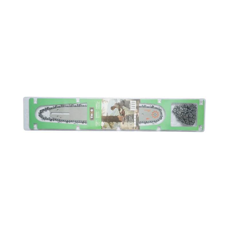 Set THOR di livello professionale con barra per motosega da 40 cm (16 pollici) e 2 catene (passo .325", spessore 1,5 mm, 64 maglie motrici)