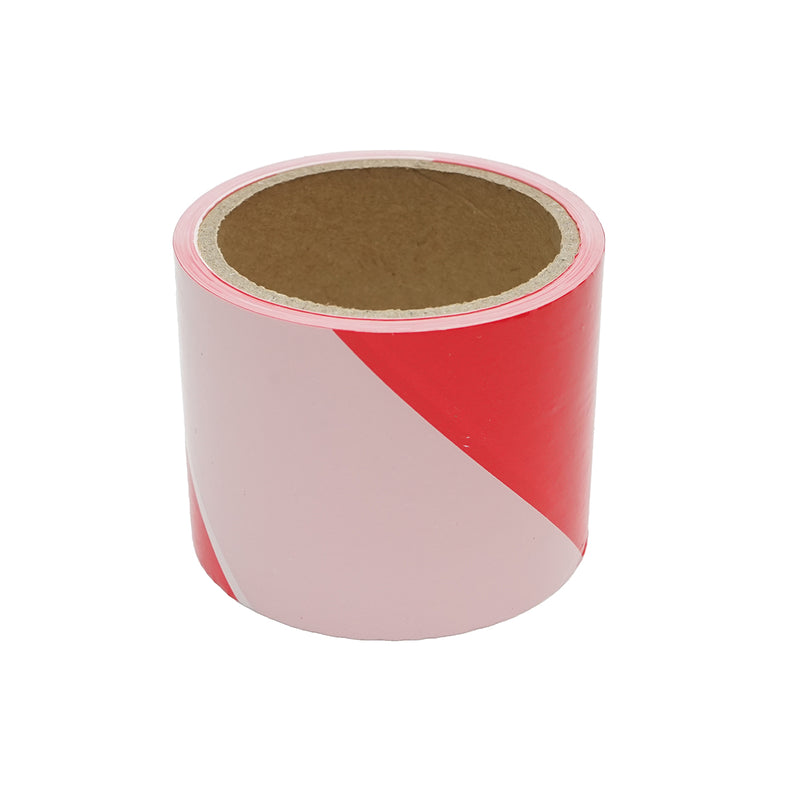Nastro di segnalazione e delimitazione di pericolo rosso/bianco, 75 mm x 50 m