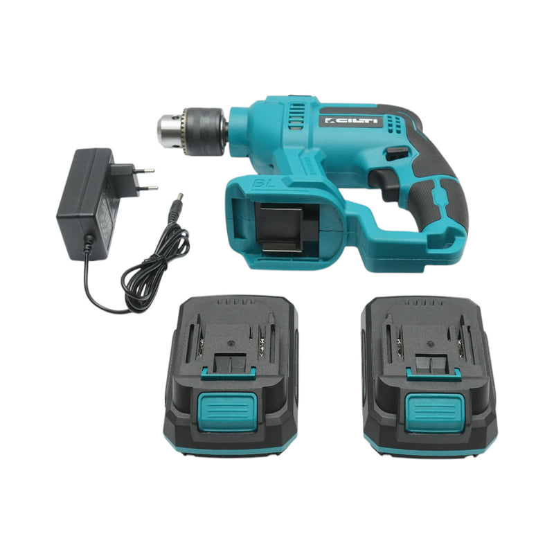 Trapano a percussione da 720 W con 2 batterie al litio 21 V/2 Ah, velocità 1700 giri/min