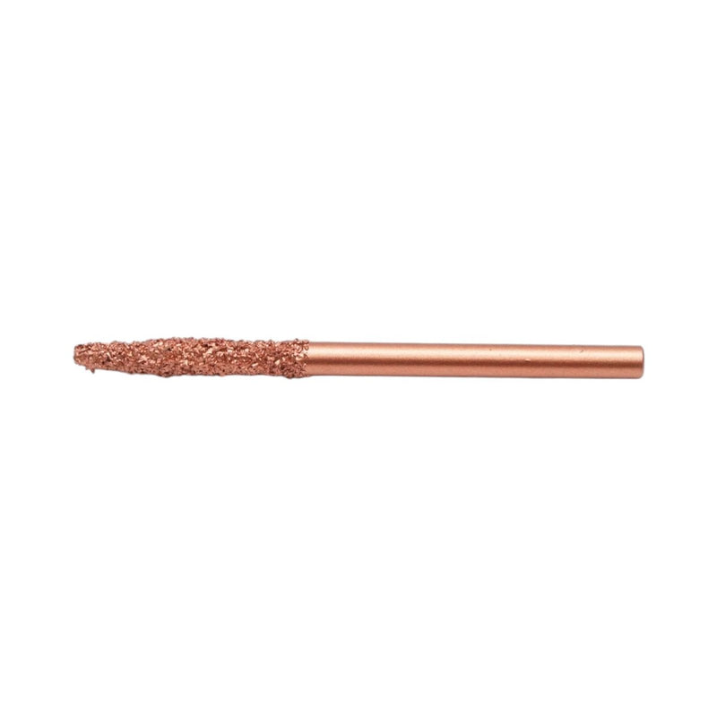 Pietra abrasiva conica per la rettifica degli pneumatici, diametro 100 mm, grana K36, gambo da 6 mm.