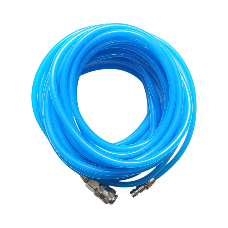 Tubo in PU per compressore d'aria da 15 m (5x8 mm) con raccordi rapidi universali