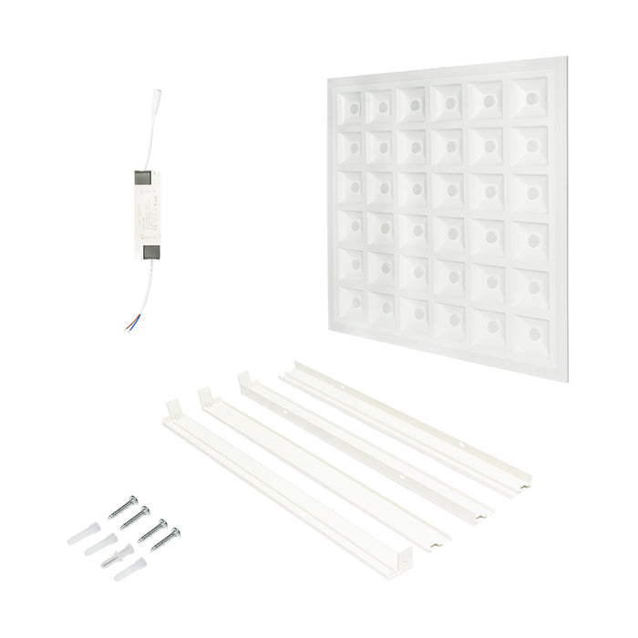 Pannello LED Slim 48W, 220V, 6500K, IP20, 600x600x7mm soffitto applicato o a cassettoni