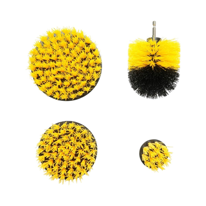 Set di 4 spazzole rotanti per la pulizia da utilizzare con trapano (50 mm, 90 mm, 100 mm, 125 mm), attacco da 1/4 di pollice Breckner Germany