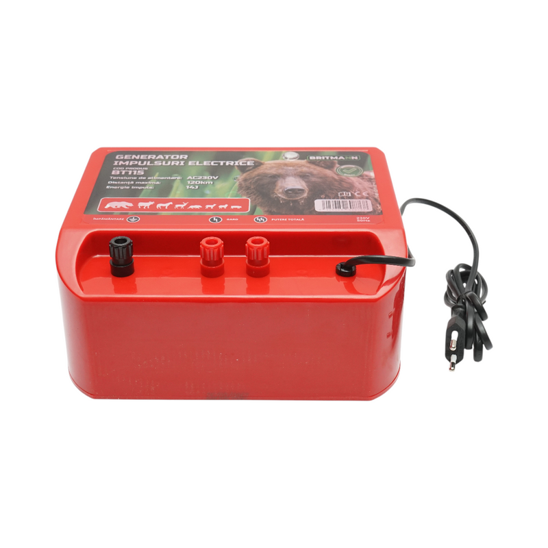 Dispositivo generatore di impulsi 14 Joule, 220V, 120 km per recinzione elettrica Britmann