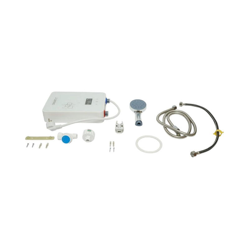 Scaldacqua elettrico istantaneo con doccetta, 220 V, 5500 W, display digitale (30–55 °C), IPX4
